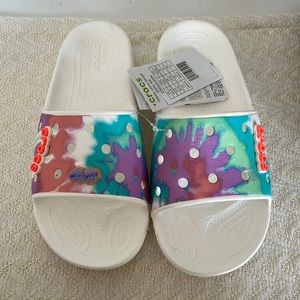 Crocs slides. Tie dye. Size 8.